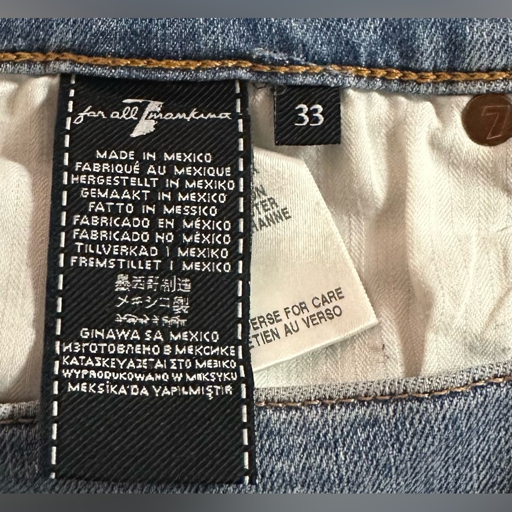7 for All Mankind high-waisted slim kick flare jeans size 33 - Picture 6 of 7